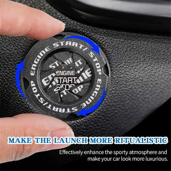 Car Start Stop Engine Button Switch One-key Start Button Engine Ignition Switch Cover - Black - 2