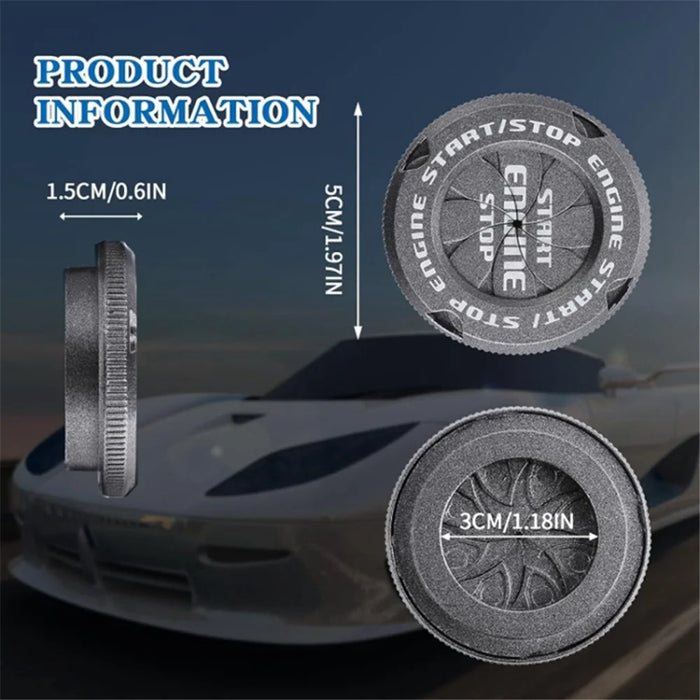 Car Start Stop Engine Button Switch One-key Start Button Engine Ignition Switch Cover - Black - 6