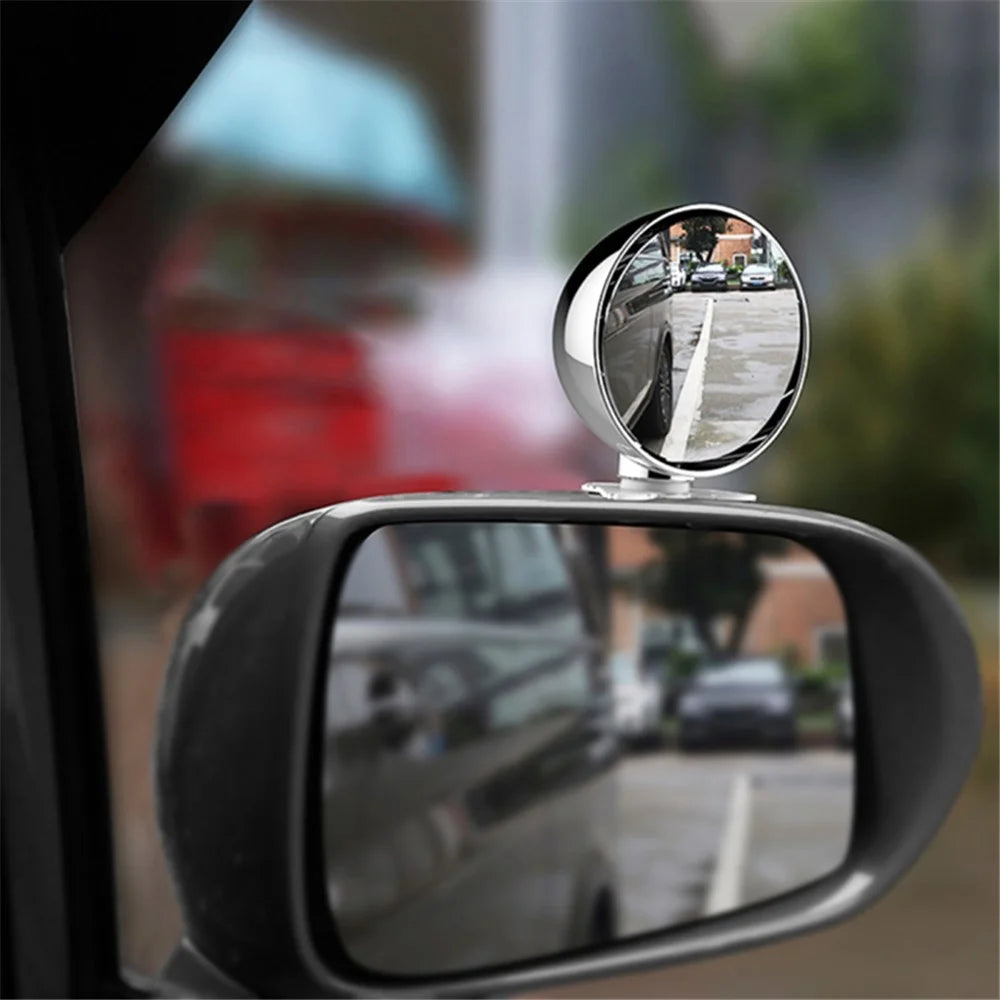 3R 044 65mm Car Blind Spot Mirror Safety Driving Wide Angle 360 Degree Adjustable Clear Rearview Mirror - Silver - 2