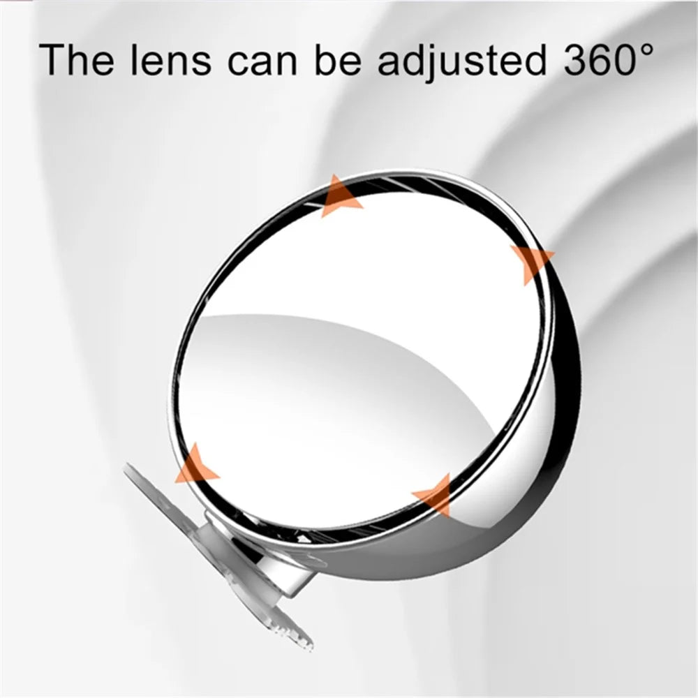 3R 044 65mm Car Blind Spot Mirror Safety Driving Wide Angle 360 Degree Adjustable Clear Rearview Mirror - Silver - 3