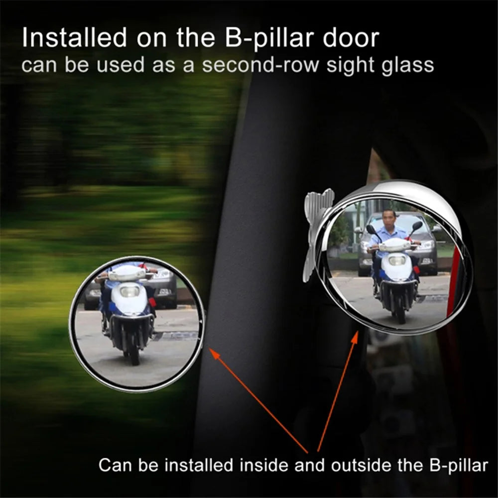 3R 044 65mm Car Blind Spot Mirror Safety Driving Wide Angle 360 Degree Adjustable Clear Rearview Mirror - Silver - 7