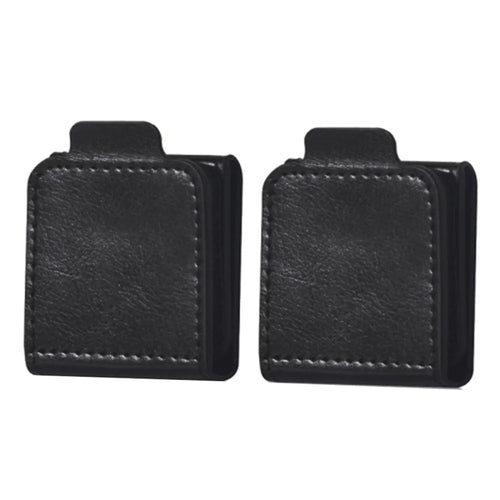 2Pcs Car Safety Seat Belt Adjuster Strap Clip PU Leather Kids Seat Belt Limiter - Black - 1