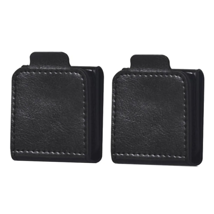 2Pcs Car Safety Seat Belt Adjuster Strap Clip PU Leather Kids Seat Belt Limiter - Black - 1