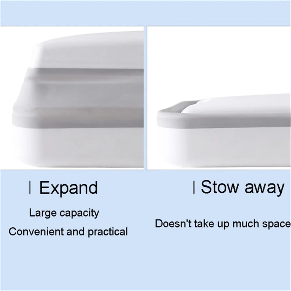 5.5L Multi-purpose Wall-mounted PP+PET Retractable Storage Box for Kitchen Office Car - White - 5
