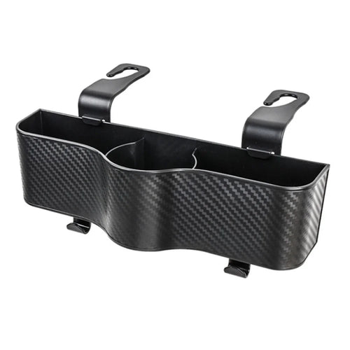 Car Seat Back Storage Box Sundries Organizer Carbon Fiber Texture Plastic Hanging Case - 1