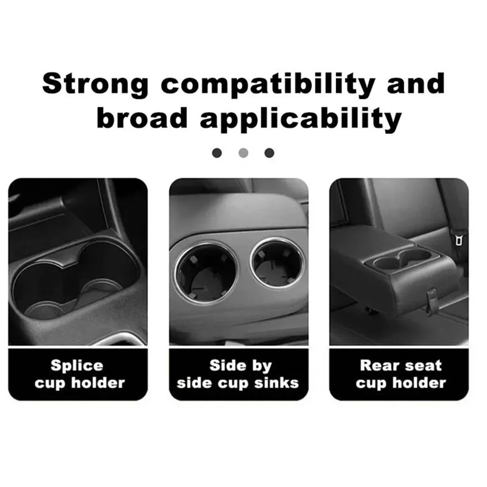 SD-1043 Multi-function Organizer Table Car Cup Holder Expander with Rotating Tray - Black - 3
