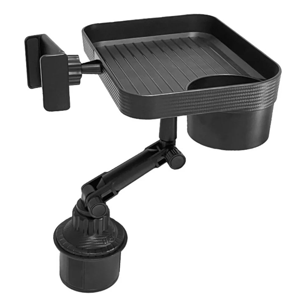 SB-6088 Universal Car Cup Holder Tray 360-Degree Rotating Car Tray Table with Cell Phone Stand for Eating / Watching - 2