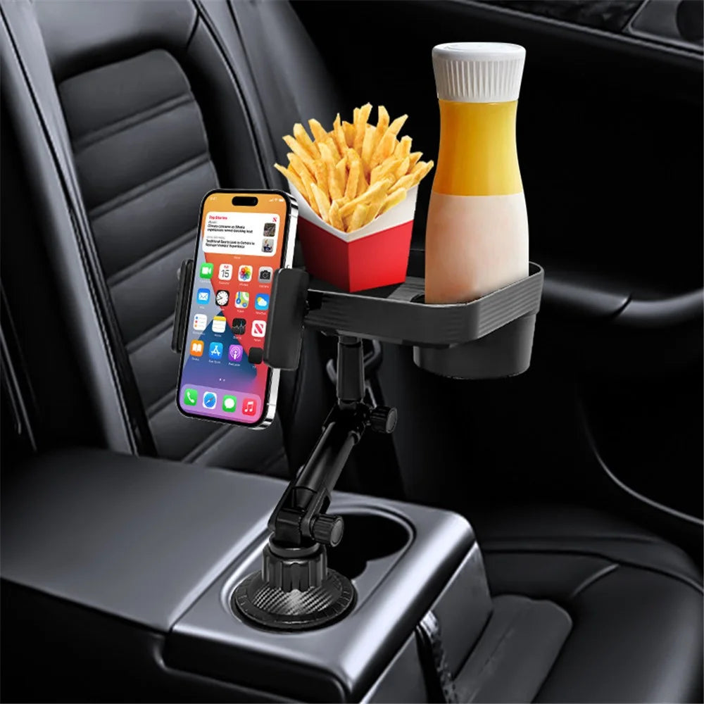 SB-6088 Universal Car Cup Holder Tray 360-Degree Rotating Car Tray Table with Cell Phone Stand for Eating / Watching - 3