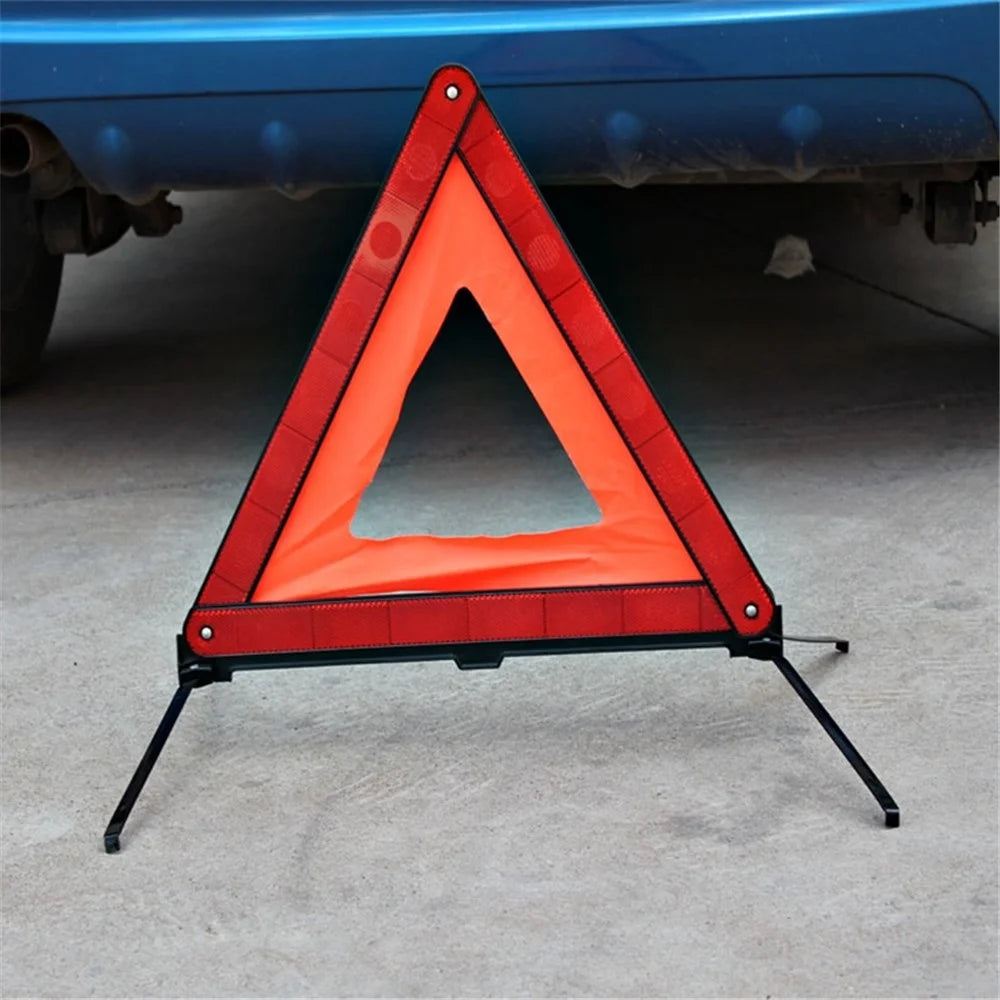 Car Emergency Breakdown Warning Triangle Reflective Safety Hazard Folded Stop Sign Reflector - 3