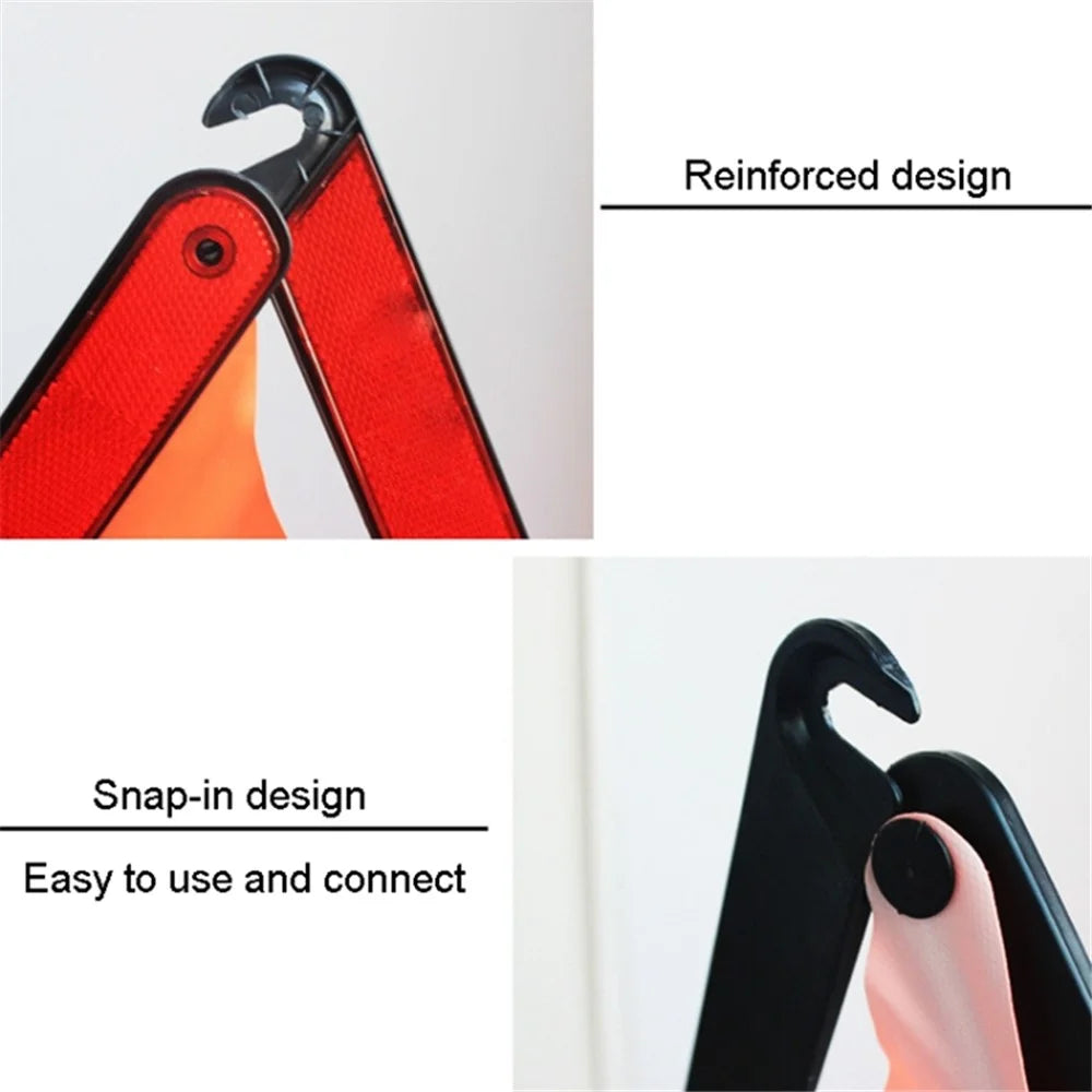 Car Emergency Breakdown Warning Triangle Reflective Safety Hazard Folded Stop Sign Reflector - 5