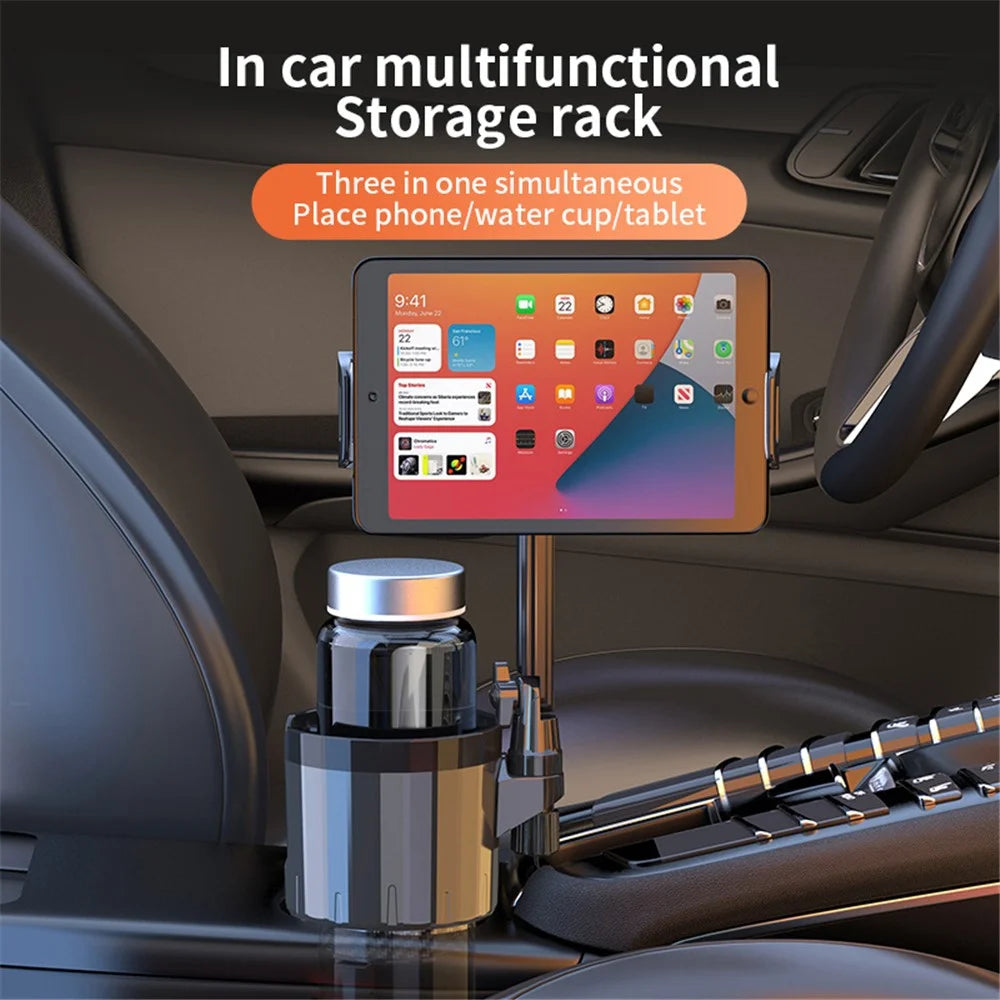 SB-6033 Multifunction Car Cup Holder Storage Tray Rotating Car Cell Phone Stand Rack - Green - 2