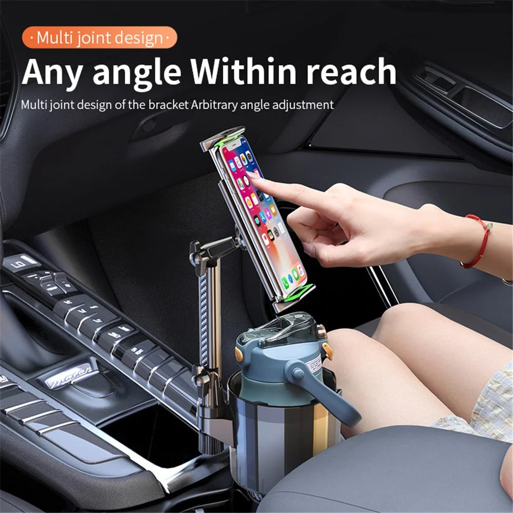 SB-6033 Multifunction Car Cup Holder Storage Tray Rotating Car Cell Phone Stand Rack - Green - 3