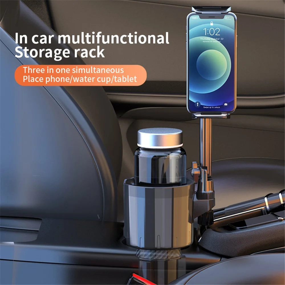SB-6033 Multifunction Car Cup Holder Storage Tray Rotating Car Cell Phone Stand Rack - Green - 4