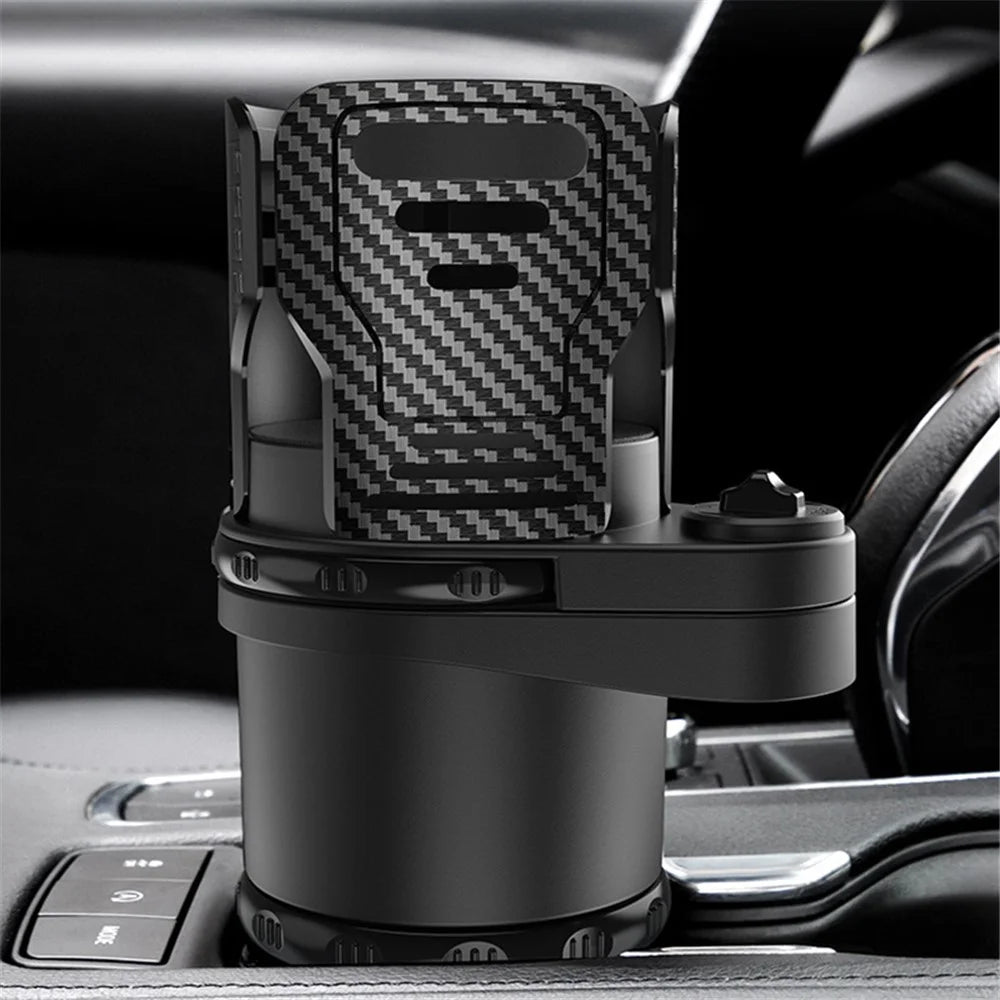 2-Layer Car Water Cup Holder Car Seat Multifunctional Adjustable Water Cup Drink Holder (Size: L) - 3