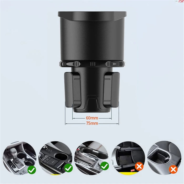 Multifunctional Car Water Cup Holder Car Seat Up Layer Stretchable Water Cup Drink Holder (Size: S) - 7