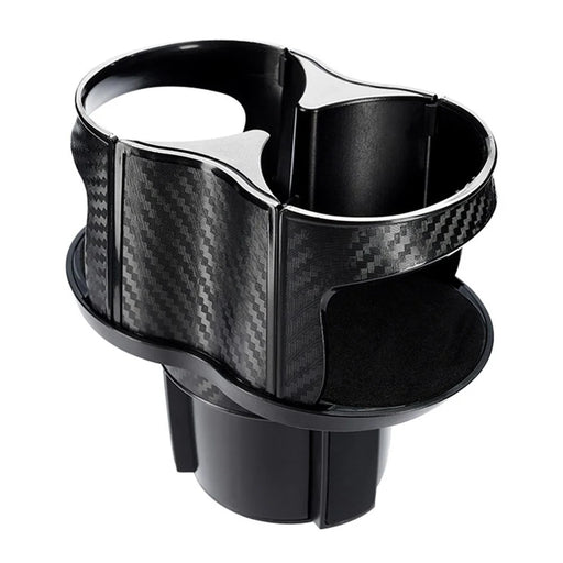 Carbon Fiber Pattern Car Water Cup Holder Multifunctional Car Drink Holder with Rotatable Base - Silver - 1