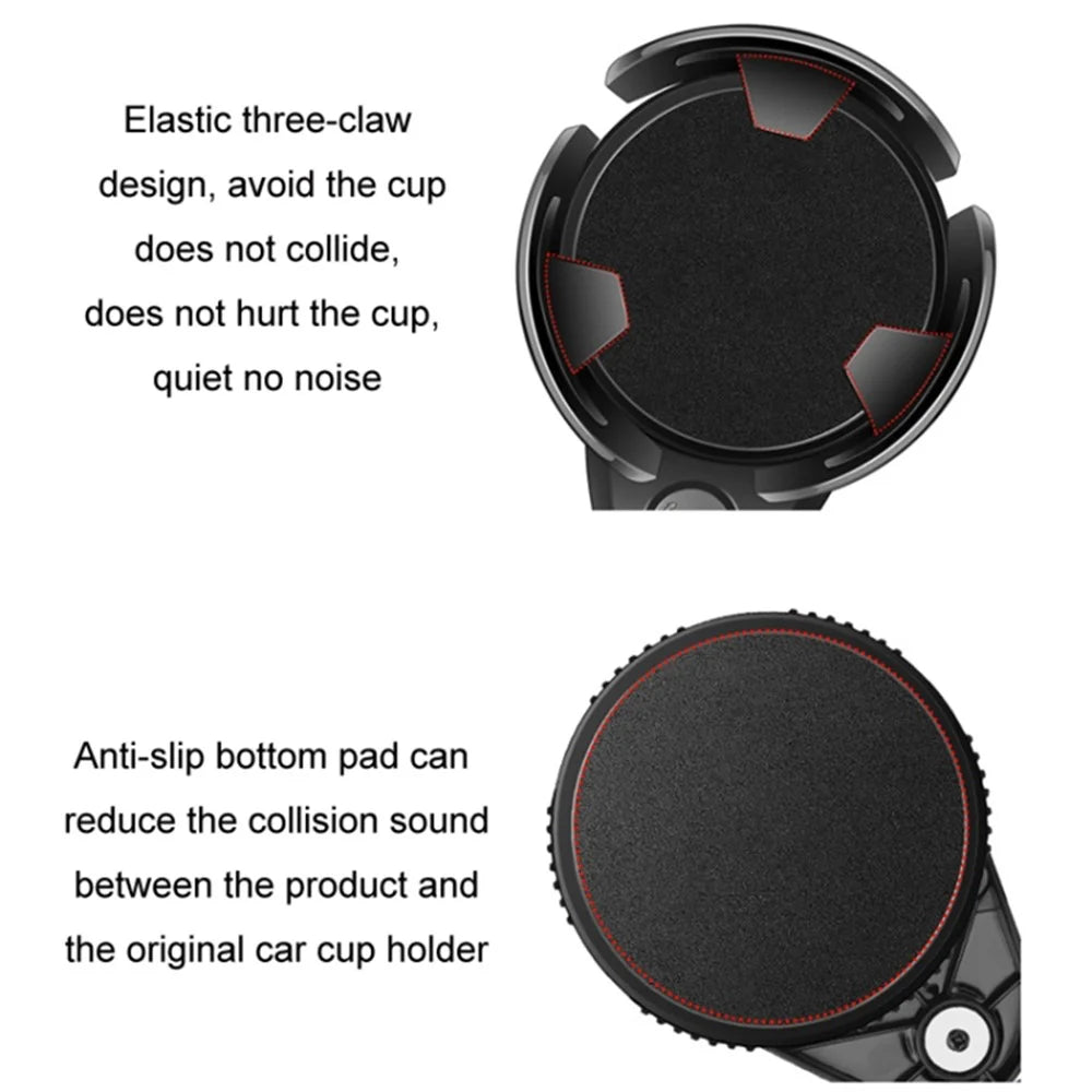3-in-1 Multifunctional Car Water Cup Holder with Removable Ashtray Anti-Slip Adjustable Car Cup Drink Holder Expander Adapter - 7