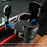 Car Seat Gap Filler Cup Holder ABS+PU Leather Auto Crevice Storage Organizer Box, Driver Side - Black+Red - 2