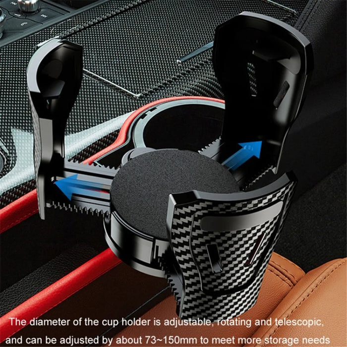 2Pcs / Set Car Crevice Storage Box ABS+PU Leather Seat Gap Filler Cup Holder, Driver + Front Passenger Side - Black+Red - 2