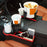 2Pcs / Set Car Crevice Storage Box ABS+PU Leather Seat Gap Filler Cup Holder, Driver + Front Passenger Side - Black+Red - 5