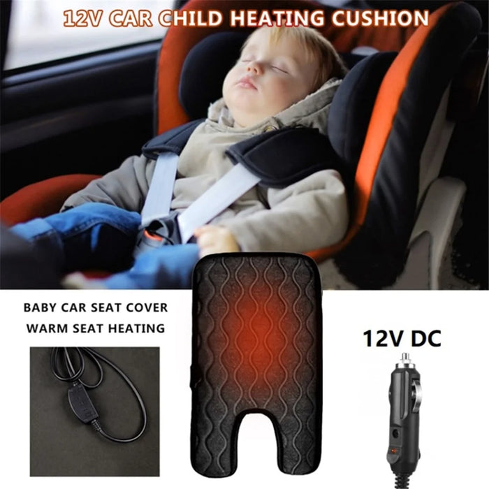 12V Car Heating Seat Cushion Cigarette Lighter Plug Single Seat Electric Heating Seat Mat for Children - 3