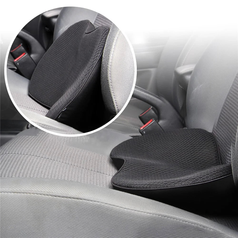 LOVERCAR Car Seat Waist Support Cushion Memory Foam Breathable Mini Seat Cushion - Black - 1