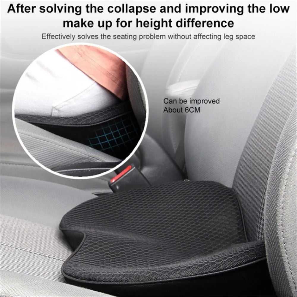 LOVERCAR Car Seat Waist Support Cushion Memory Foam Breathable Mini Seat Cushion - Black - 6