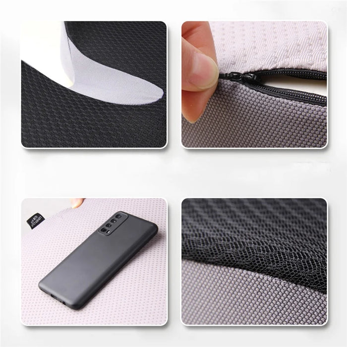 Car Seat Cushion Mesh Cloth+Memory Foam Breathable Fatigue Relief Seat Cushion - Black - 5