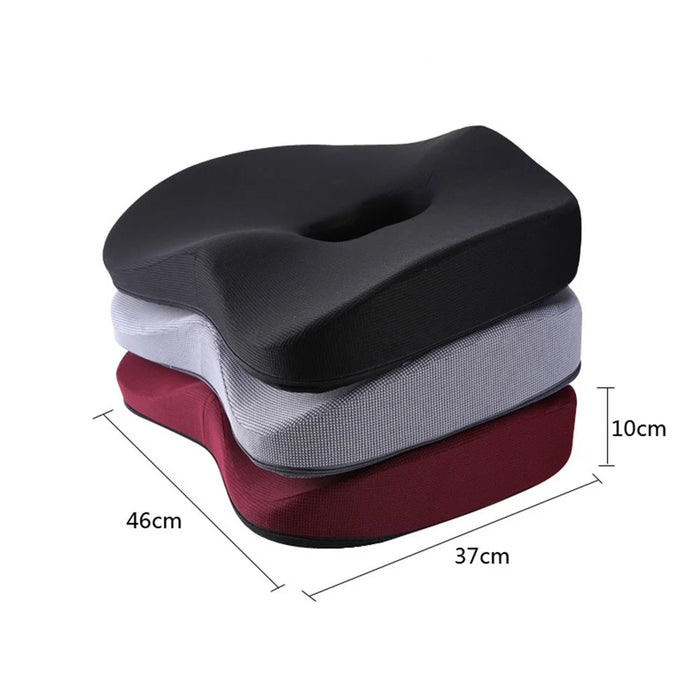 LOVERCAR Thicken Car Seat Cushion Memory Foam Slow Rebound Breathable Chair Cushion - Black - 6