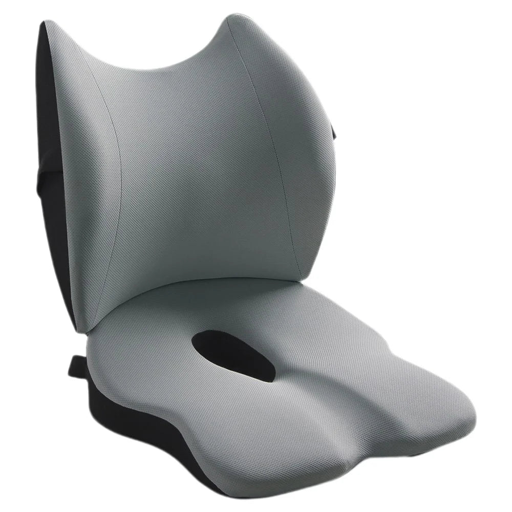 LOVERCAR Ergonomics Car Seat Cushion Memory Foam Slow Rebound Chair Cushion with Backrest - Grey - 1