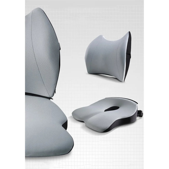 LOVERCAR Ergonomics Car Seat Cushion Memory Foam Slow Rebound Chair Cushion with Backrest - Grey - 4