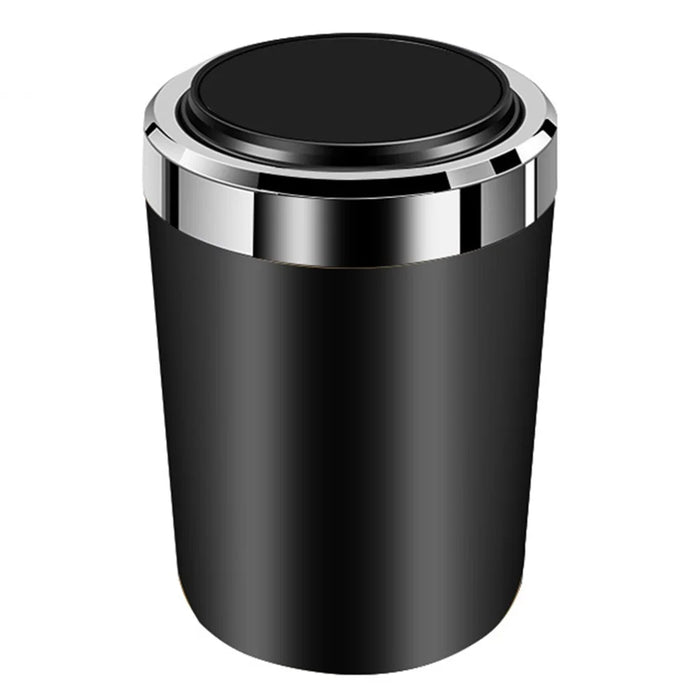 ABS+Metal Liner LED Light Car Ashtray Vehicle Interior Garbage Can Ashtray with Lid - Black - 1