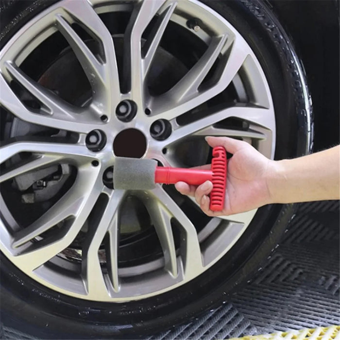 ND-09 Car Wheel Fitting Lug Nut Cleaning Brush with 3 Replaceable Sponge Heads - 3