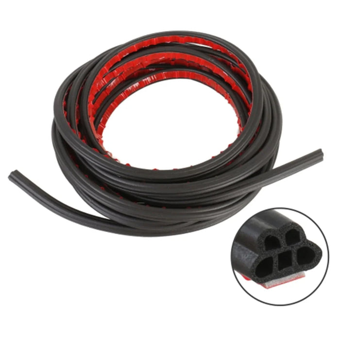 20m 5-Hole Car Door Hood Trunk Seal Strip Vehicle Rubber Noise Insulation Adhesive Strip - 1