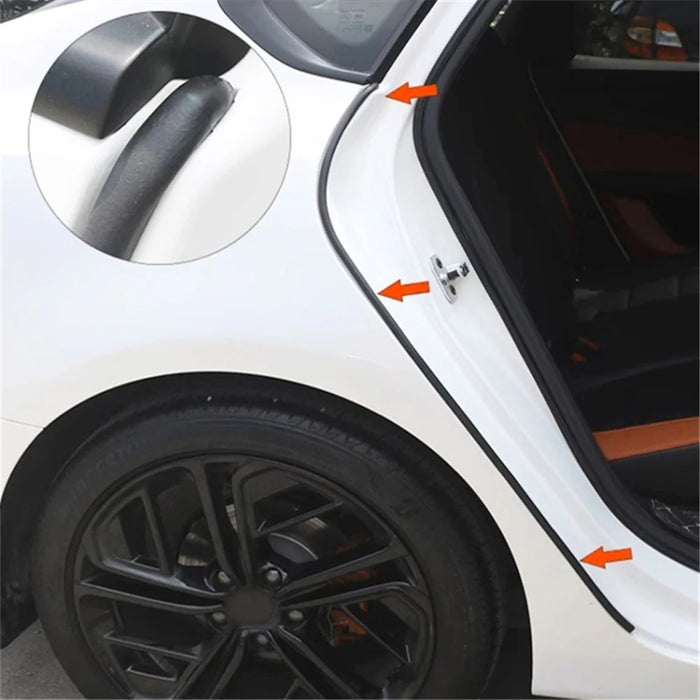 20m 5-Hole Car Door Hood Trunk Seal Strip Vehicle Rubber Noise Insulation Adhesive Strip - 2