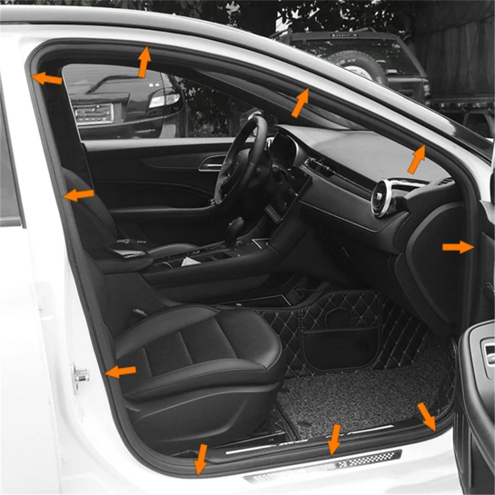 10m 5-Hole Car Door Hood Trunk Rubber Seal Strip Vehicle Door Noise Insulation Anti-collision Adhesive Strip - 4