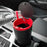 DM-143 ABS + PP Versatile Car Storage Bin with Lid Auto Vehicle Trash Can Fit Cup Holder - Black With Red Edge - 3