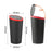 DM-143 ABS + PP Versatile Car Storage Bin with Lid Auto Vehicle Trash Can Fit Cup Holder - Black With Red Edge - 7