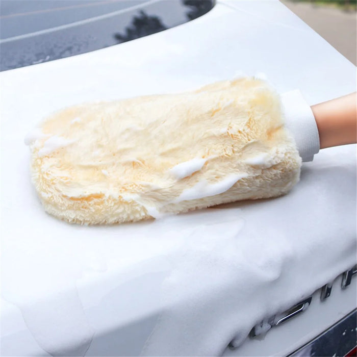 1Pc Car Cleaning Glove Soft Microfiber Double-sided Washing Mitt Auto Wash Supplies - 3