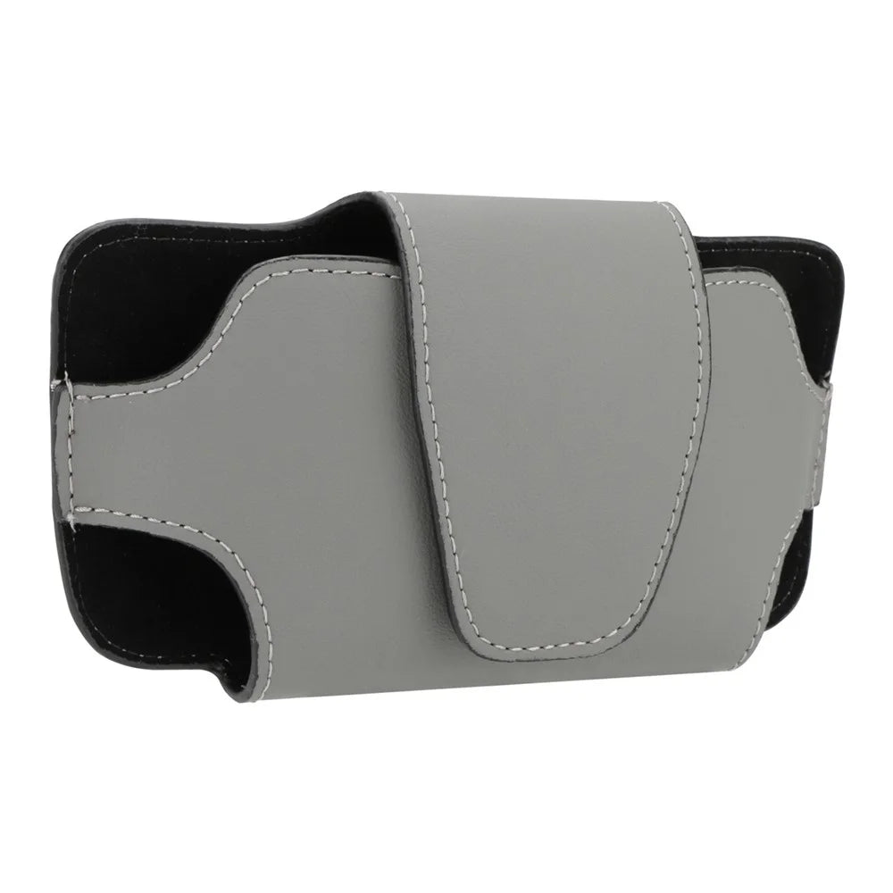 Nappa Texture PU Leather Car Glasses Storage Case Sun Visor Clip Sunglasses Holder - Grey - 1