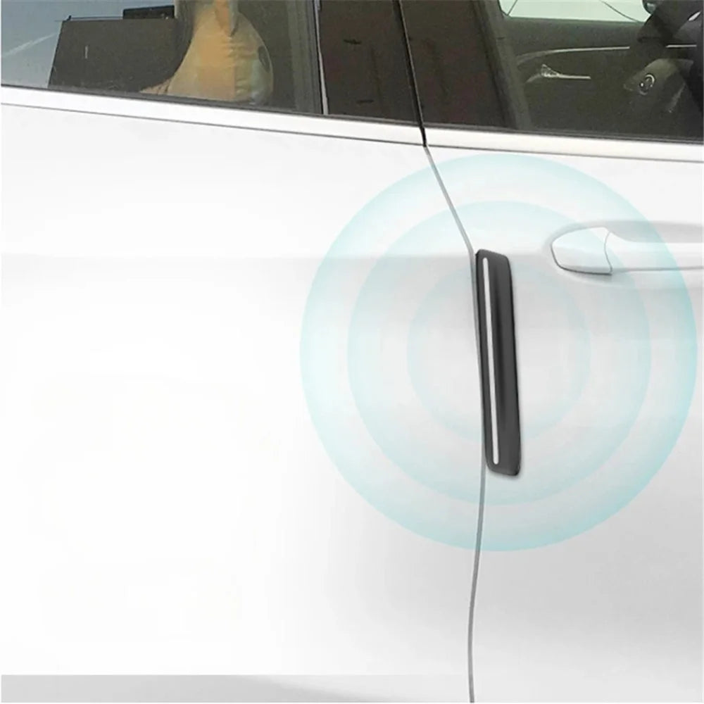4Pcs Universal Car Door Edge Protector Rearview Mirror Bumper Guard Sticker  - Black - 2