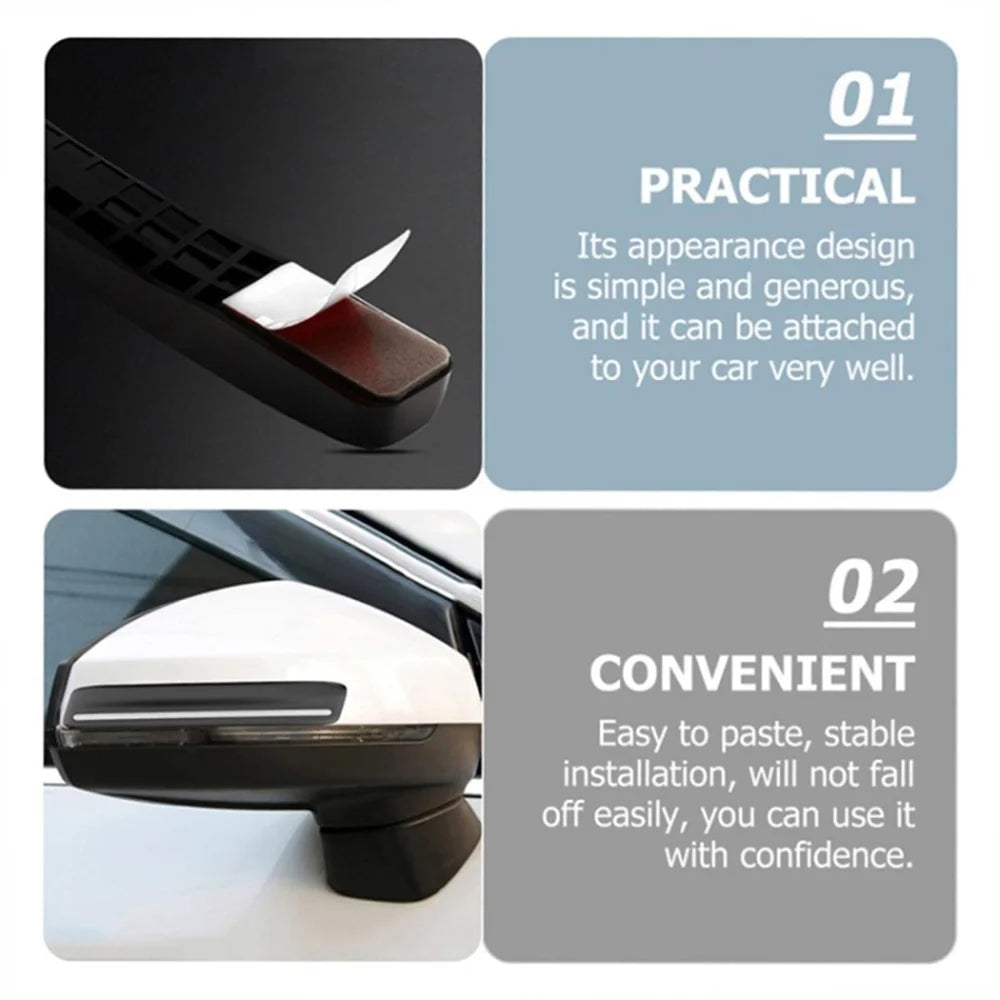 4Pcs Universal Car Door Edge Protector Rearview Mirror Bumper Guard Sticker  - Black - 3