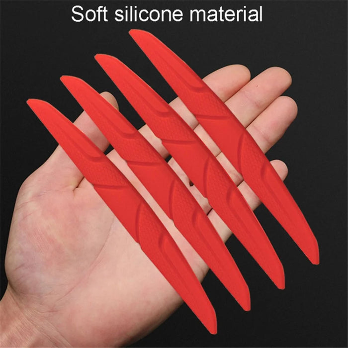 SHAN SHI 7755# 6Pcs Car Door Rearview Mirror Anti-collision Silicone Strips - Red - 3