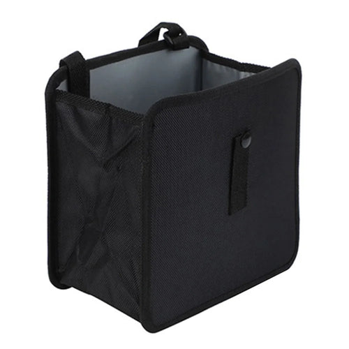 Car Trash Holder Storage Bag Foldable Car Seat Back Oxford Cloth Trash Bin - Black - 1