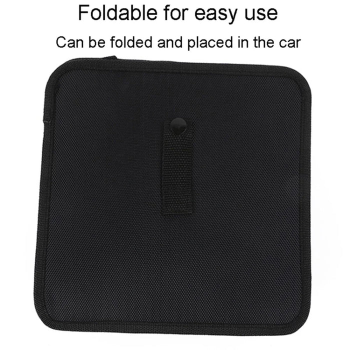 Car Trash Holder Storage Bag Foldable Car Seat Back Oxford Cloth Trash Bin - Black - 6