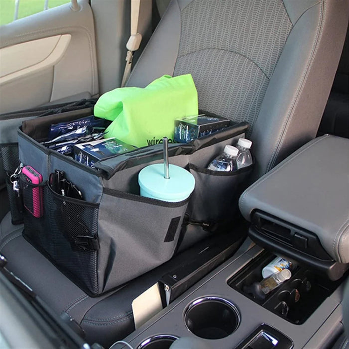Portable Car Trunk Storage Box Foldable 600D Oxford Cloth Sundries Container - Grey - 3