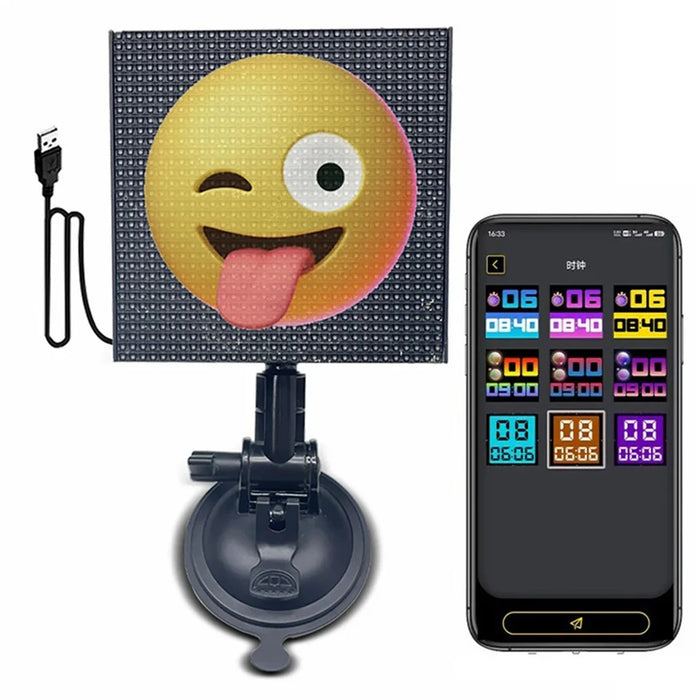 HCZ-01 Car LED Image Display Screen Bluetooth-compatible App Control Car Rear Window Message Board - 1