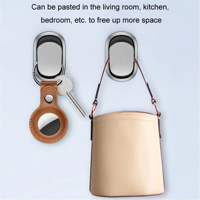 2PCS Car Mini Hook Adhesive Metal Hanger for Key, Purse, Headphone, Charging Cable - 4