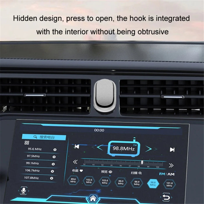 2PCS Car Mini Hook Adhesive Metal Hanger for Key, Purse, Headphone, Charging Cable - 5
