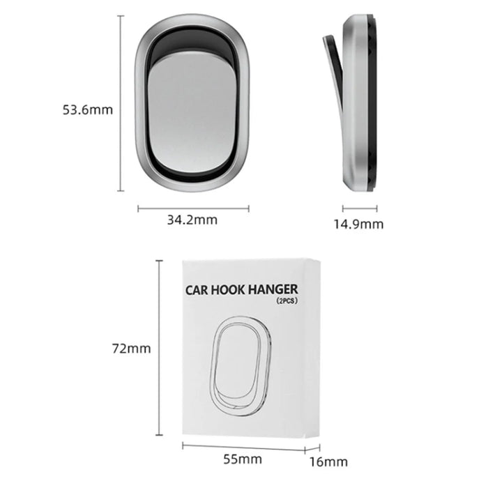 2PCS Car Mini Hook Adhesive Metal Hanger for Key, Purse, Headphone, Charging Cable - 7